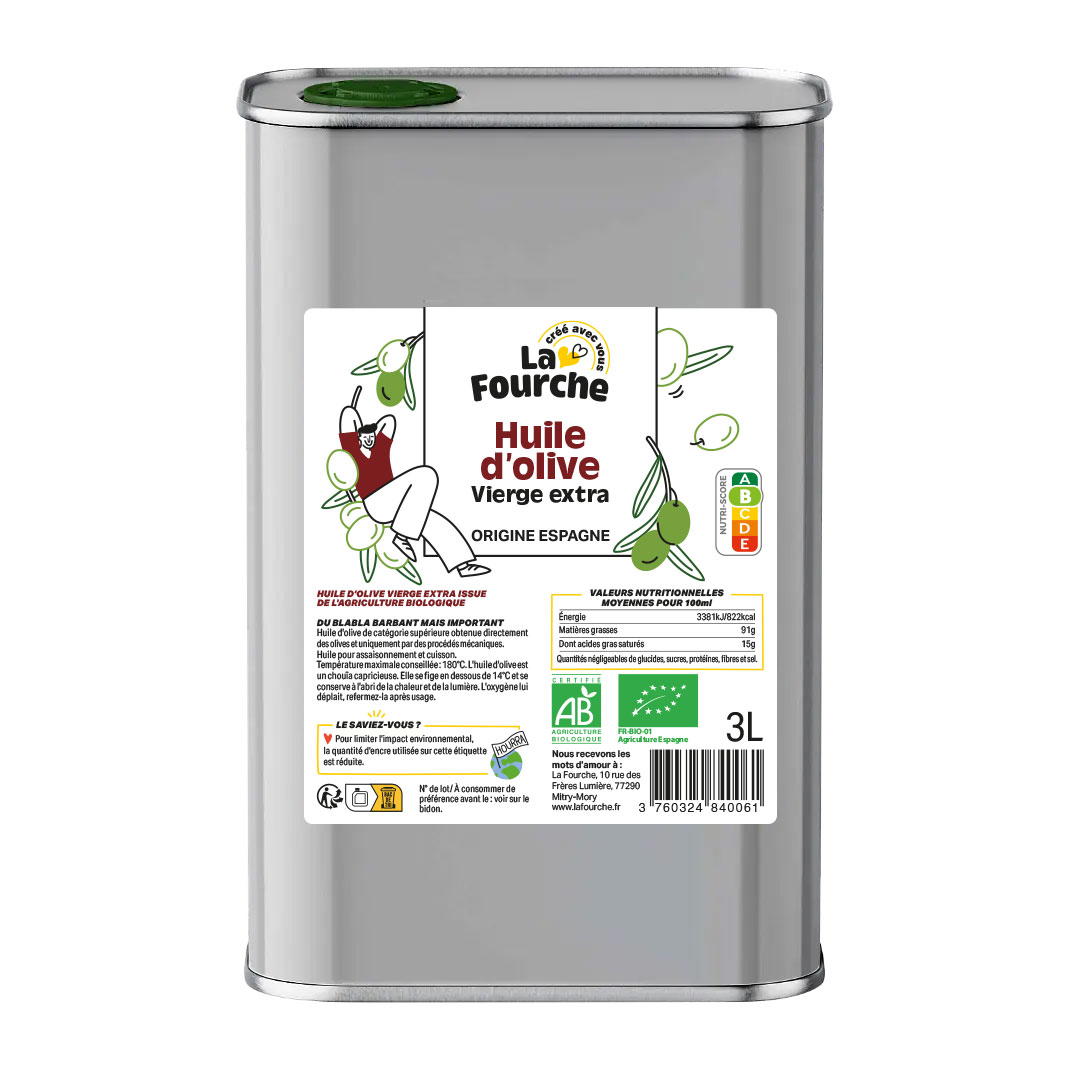 Huile d'Olive Vierge Extra Origine Espagne Bio