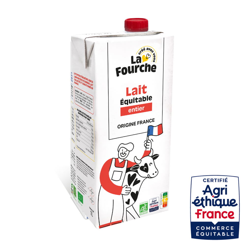 Lait entier bio et équitable