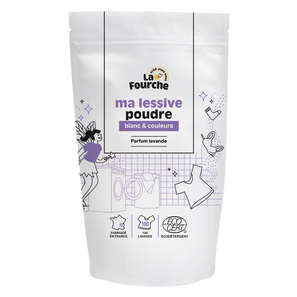 Lessive en poudre blanc & couleurs certifiée Ecodétergent - 3kg