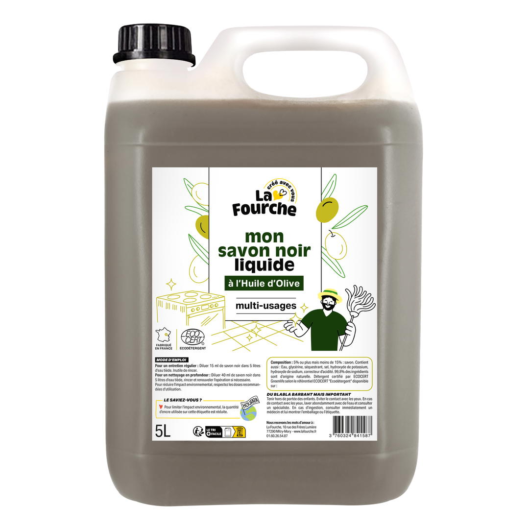 Savon Noir Liquide à l'Huile d'Olive Certifié Ecodétergent
