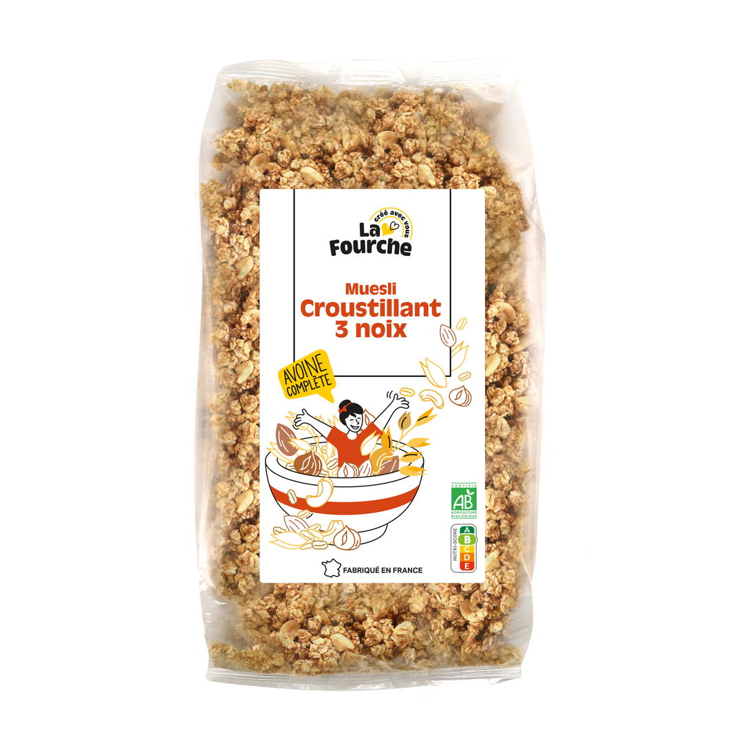 Muesli croustillant 3 noix bio