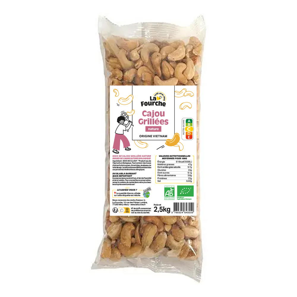 Noix De Cajou Grillées Nature Bio