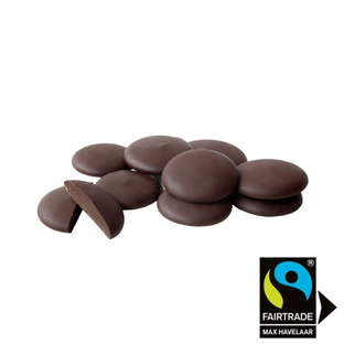 Palets de chocolat noir 56% bio et équitable en sachet kraft - atcb