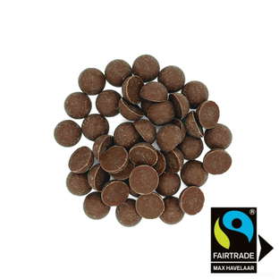 Palets de Chocolat Lait 39% Equitable Bio En Sachet Kraft