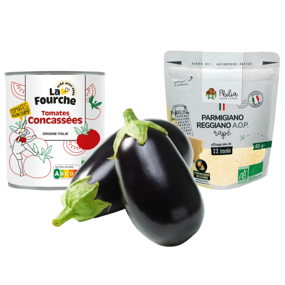 Panier recette : aubergines parmigiana bio (pour 4 pers.)