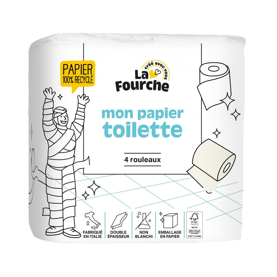 Papier toilette 100% recyclé x 4