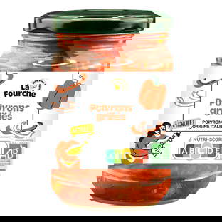 Poivrons en lanières grillés à l'huile bio