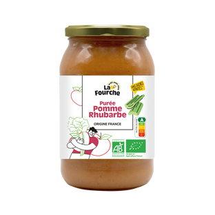 Purée pomme rhubarbe bio