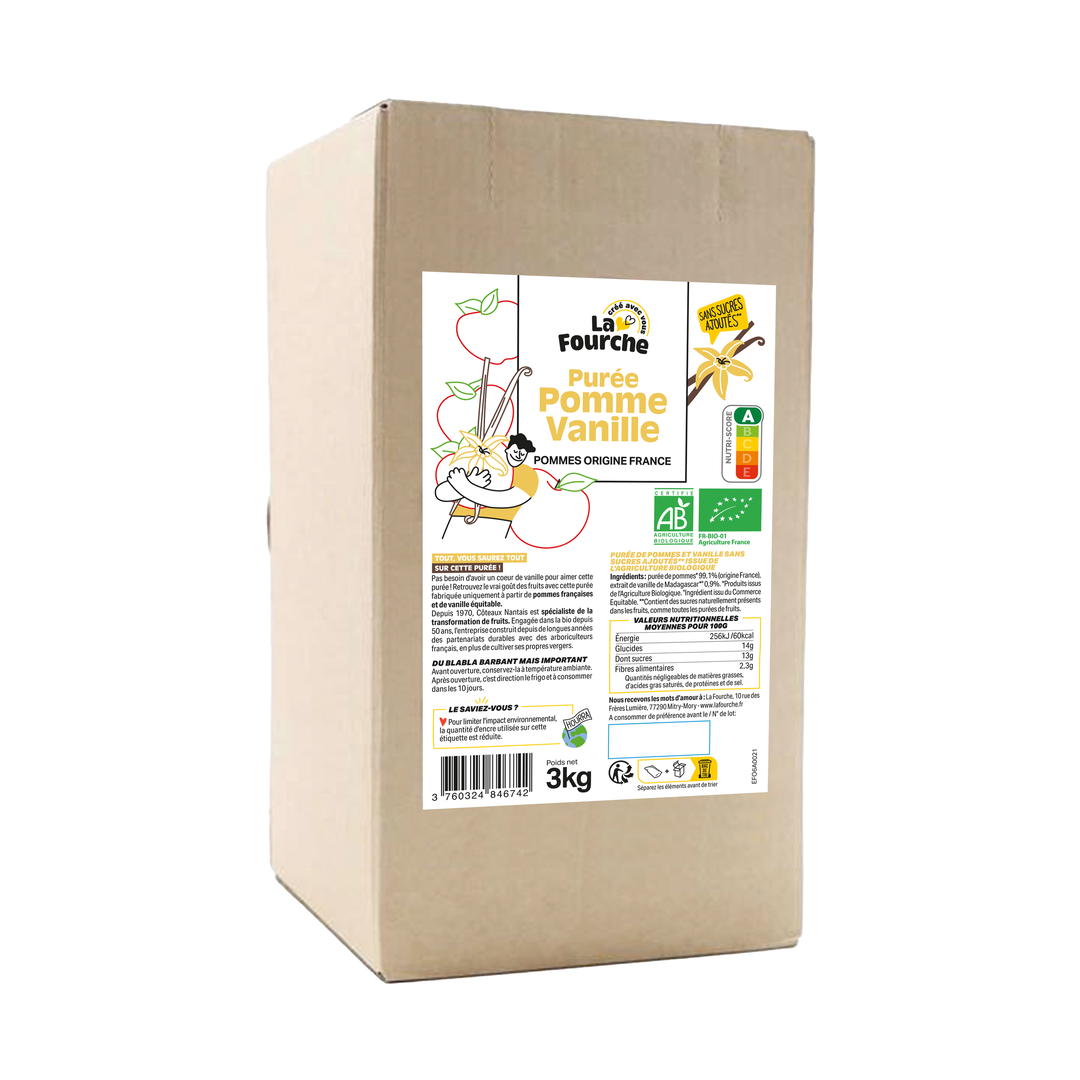 Purée pomme vanille bio