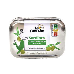 Sardines Pêche Responsable à l'Huile d'Olive Vierge Extra Bio