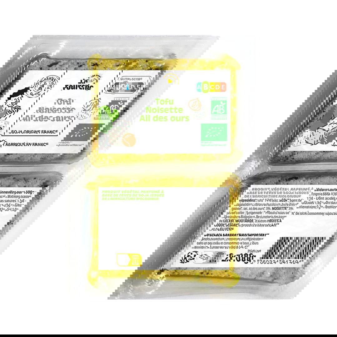 Tofu Noisette Ail des Ours Bio - 2x100g
