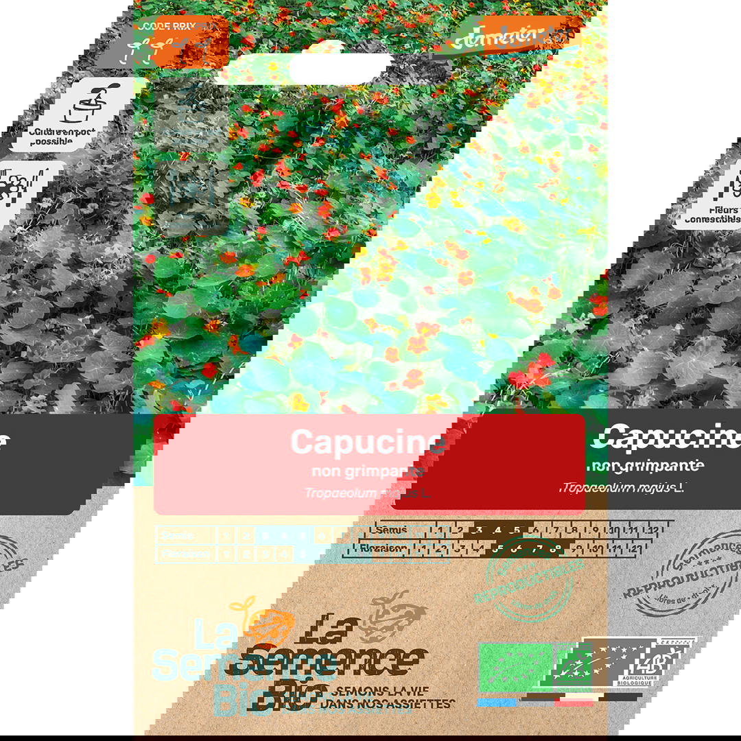 Graines Bio de Capucine Variété Nasturtium