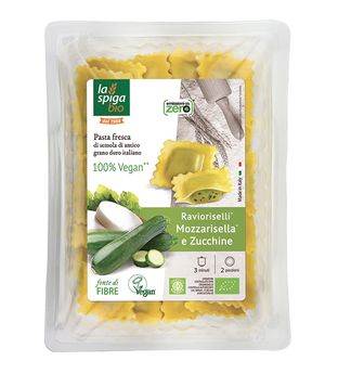 Ravioli vegan mozzarisella et courgettes bio