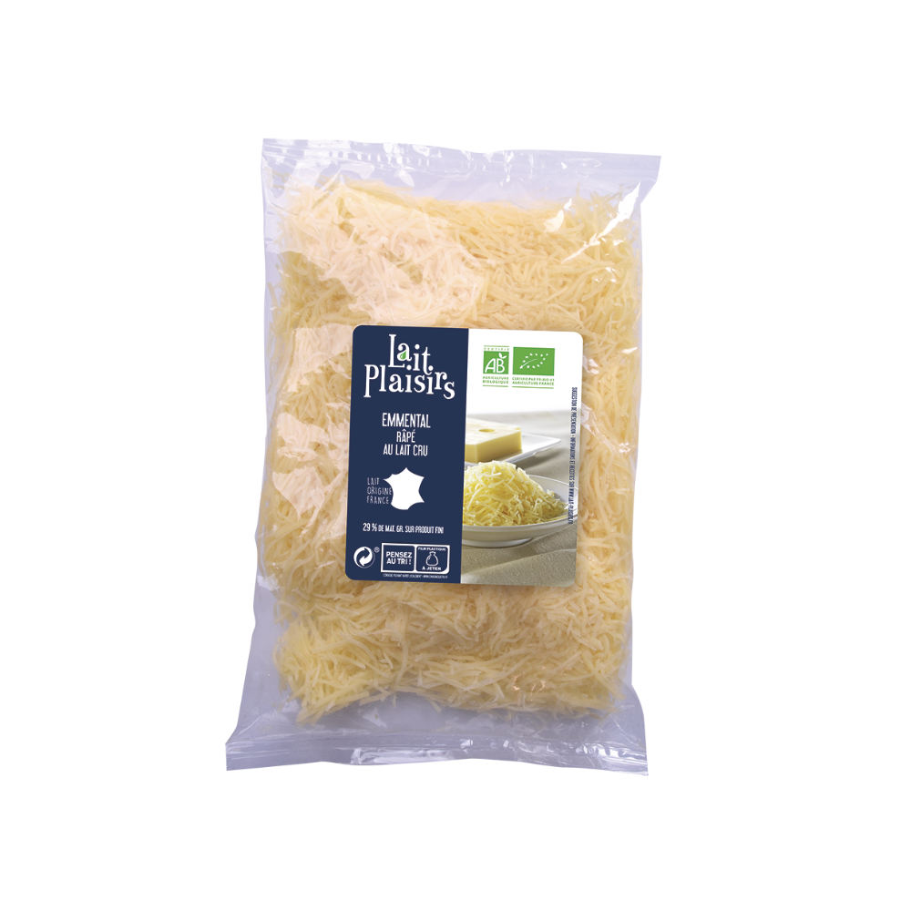 Fromage râpé emmental au lait cru bio