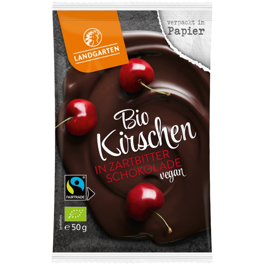 Bio Kirschen in Zartbitterschokolade, vegan, glutenfrei