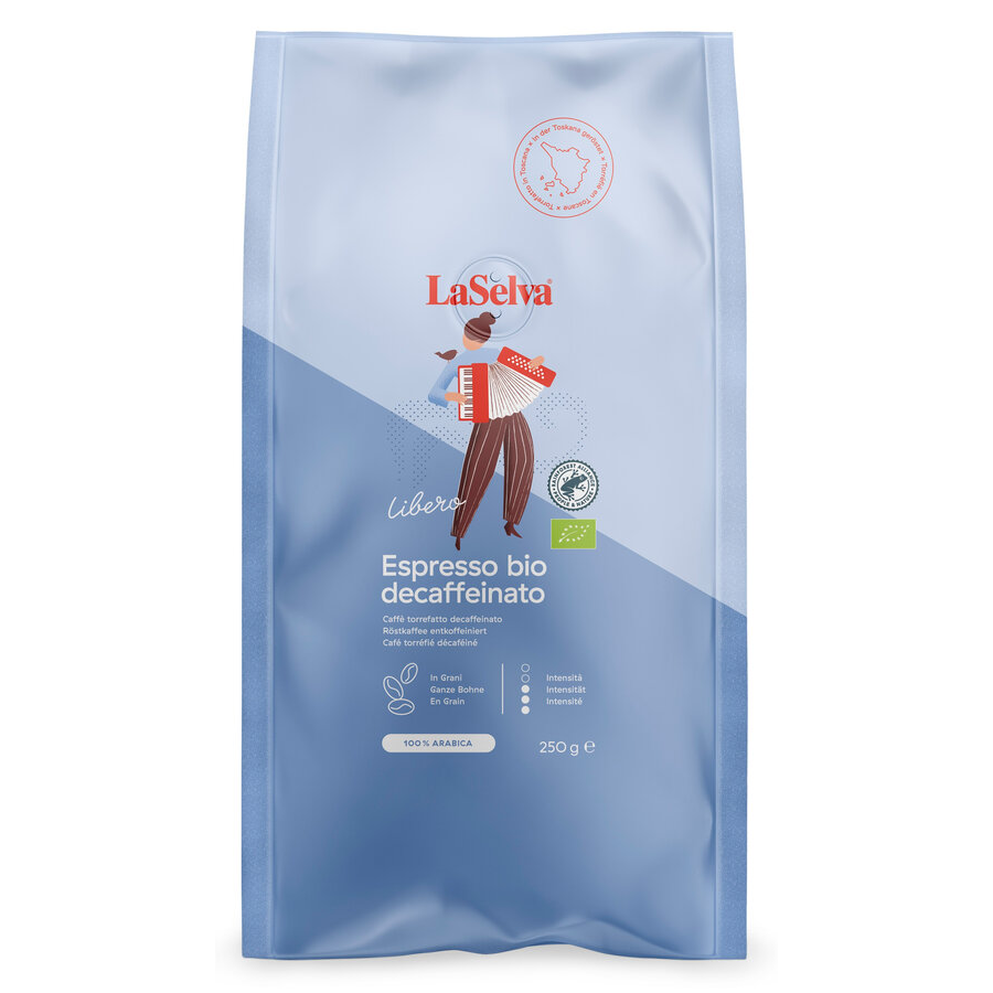 Bio Espresso Libero entkoffeiniert, ganze Bohne