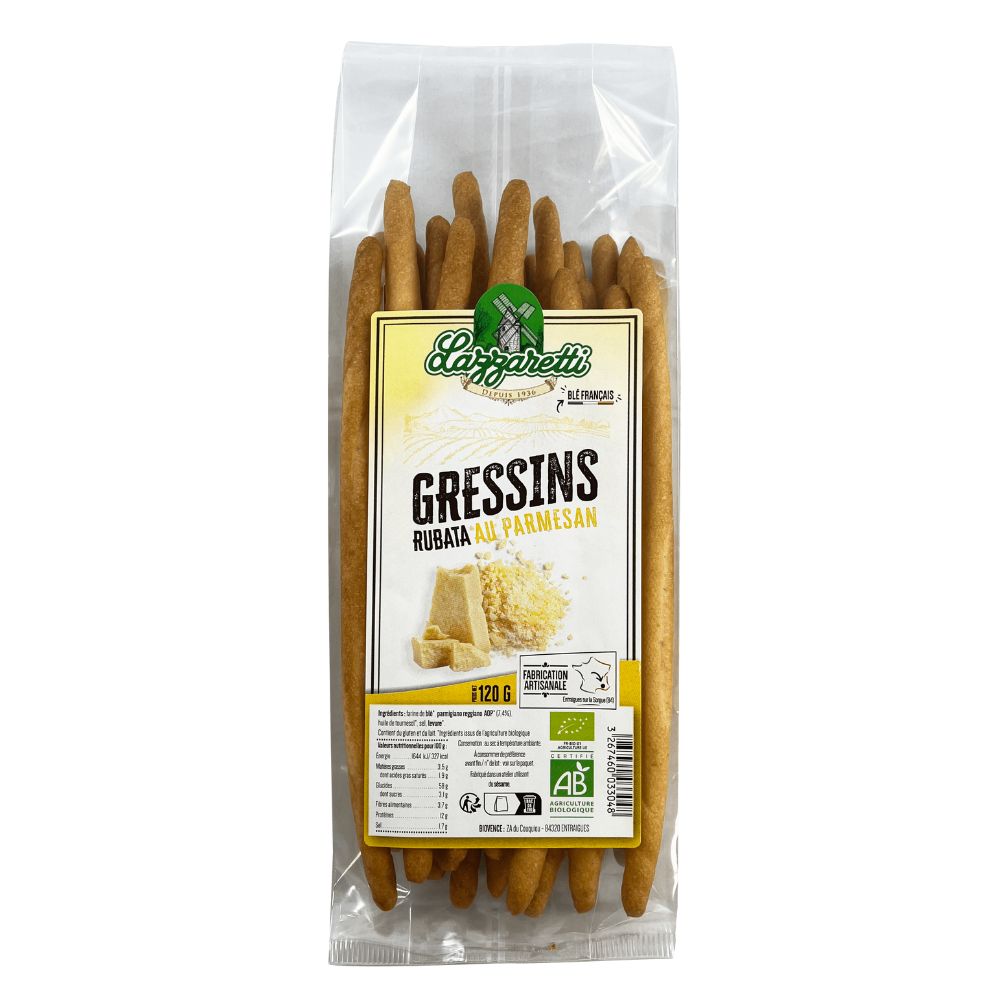 Gressins rubata au parmesan bio