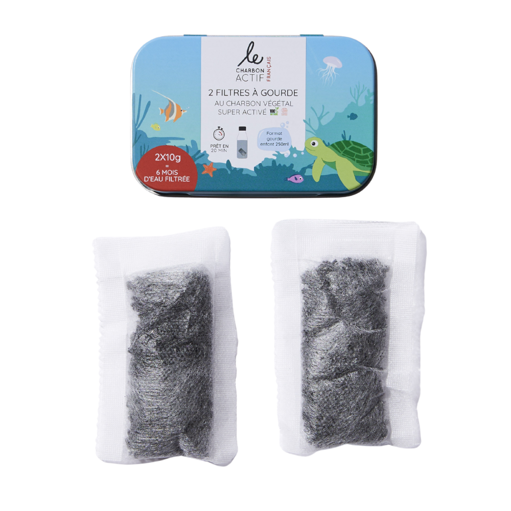 Filtres à eau au charbon végétal pour gourde x 2