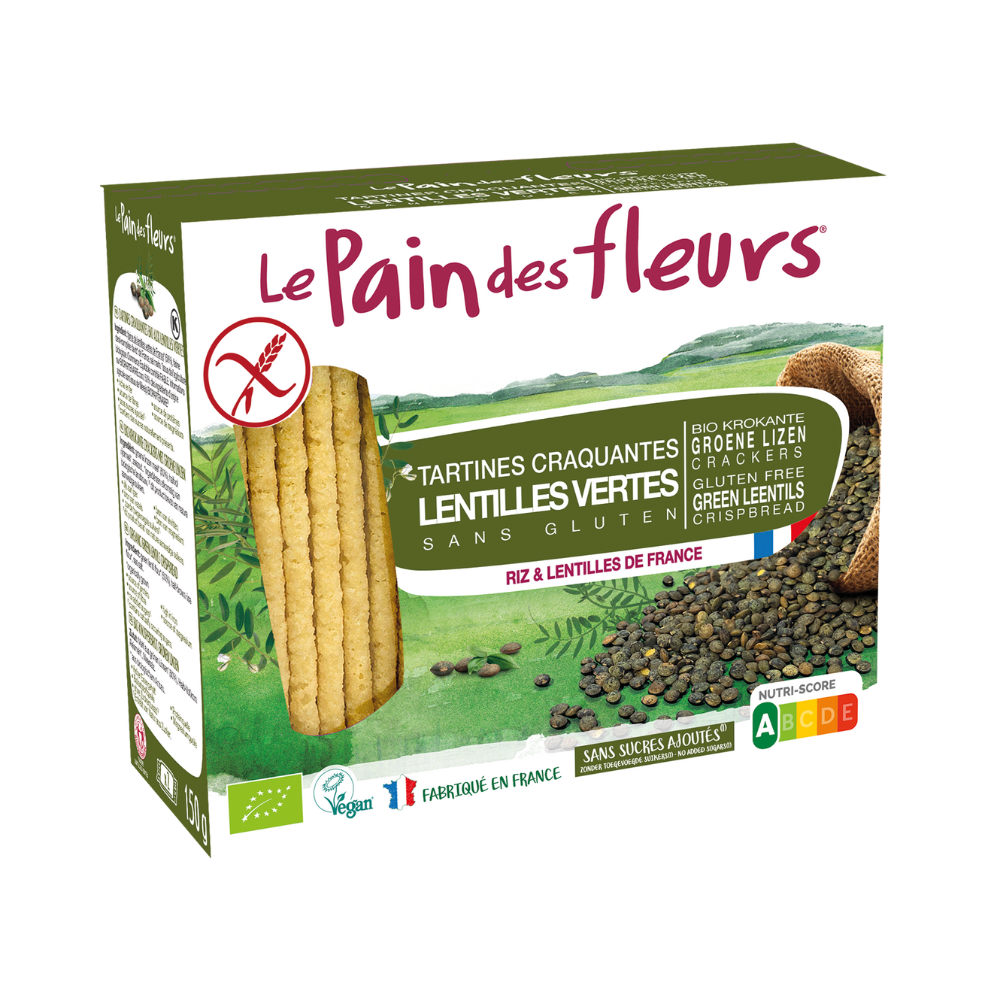 Tartines Craquantes Lentilles Vertes Bio