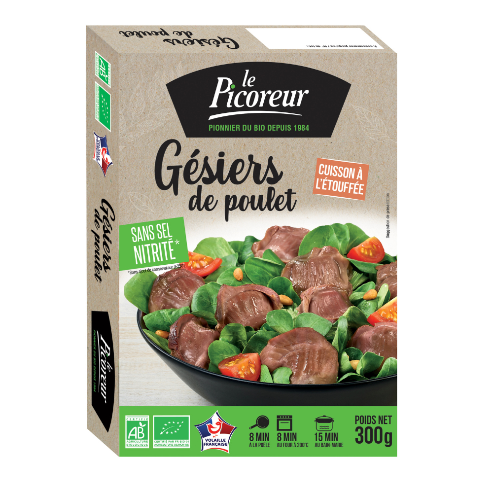 Gésiers de Poulet Cuisinés au Confit Bio