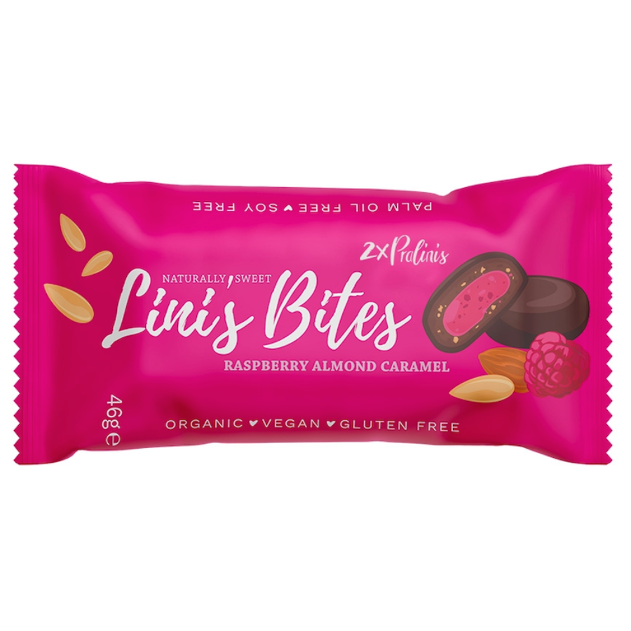 Bio Mandel Himbeer Karamell Praline, vegan