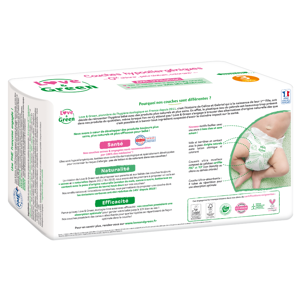 Couches T3 (4-9kg) Hypoallergéniques x 52