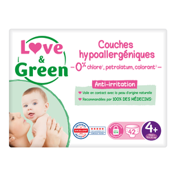 Couches T4+ (9-20kg) Hypoallergéniques x 42