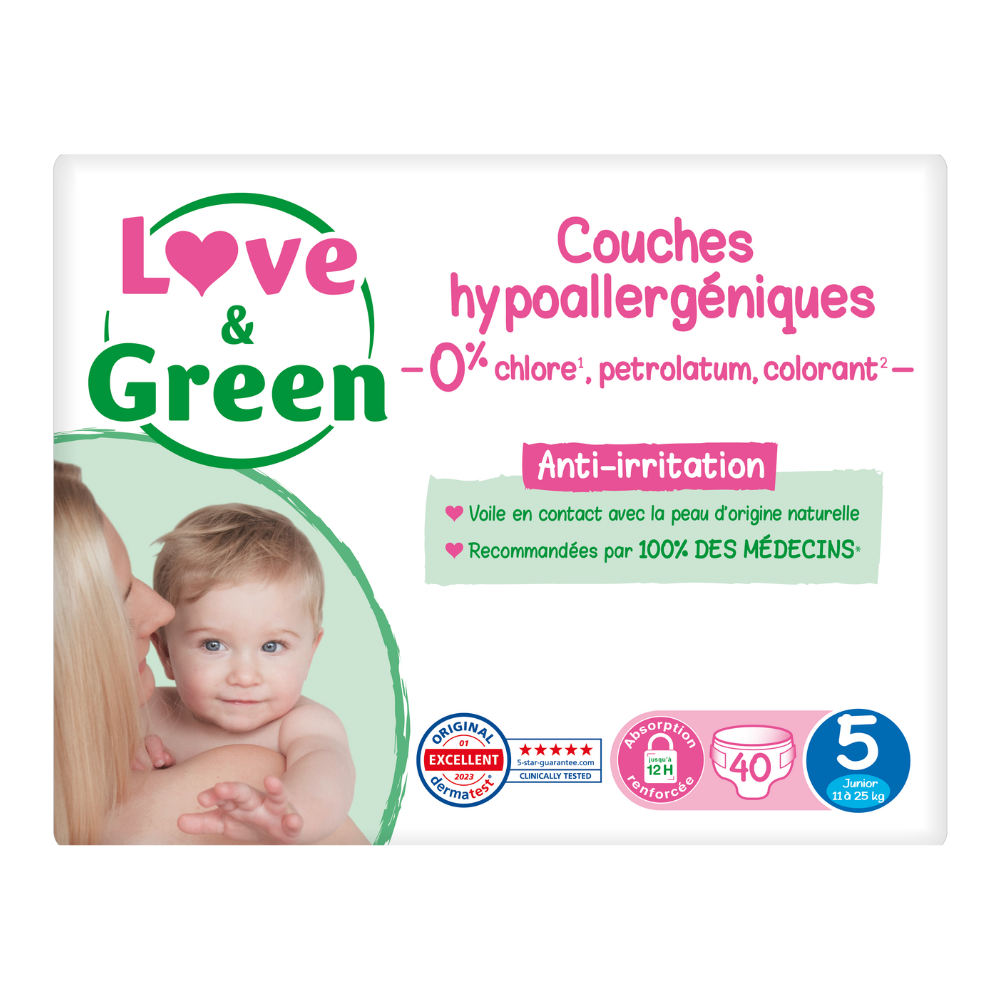 Couches T5 (12-25kg) Hypoallergéniques x 40