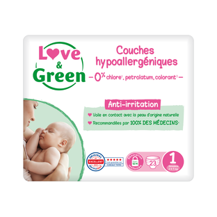 Couches T1 (2-5kg) Hypoallergéniques x 44