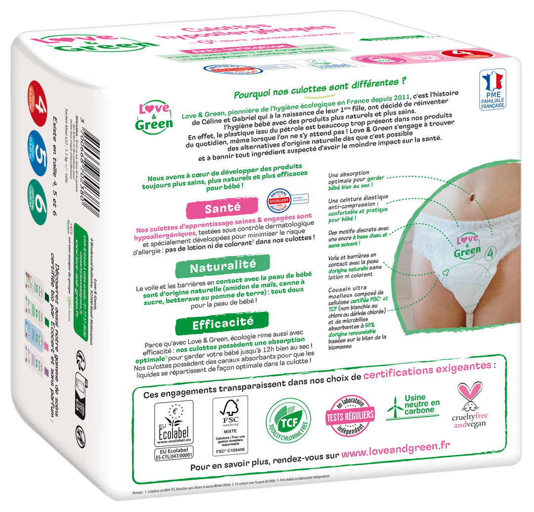 Culottes Apprentissage T4 (8-15kg) Hypoallergéniques x 32