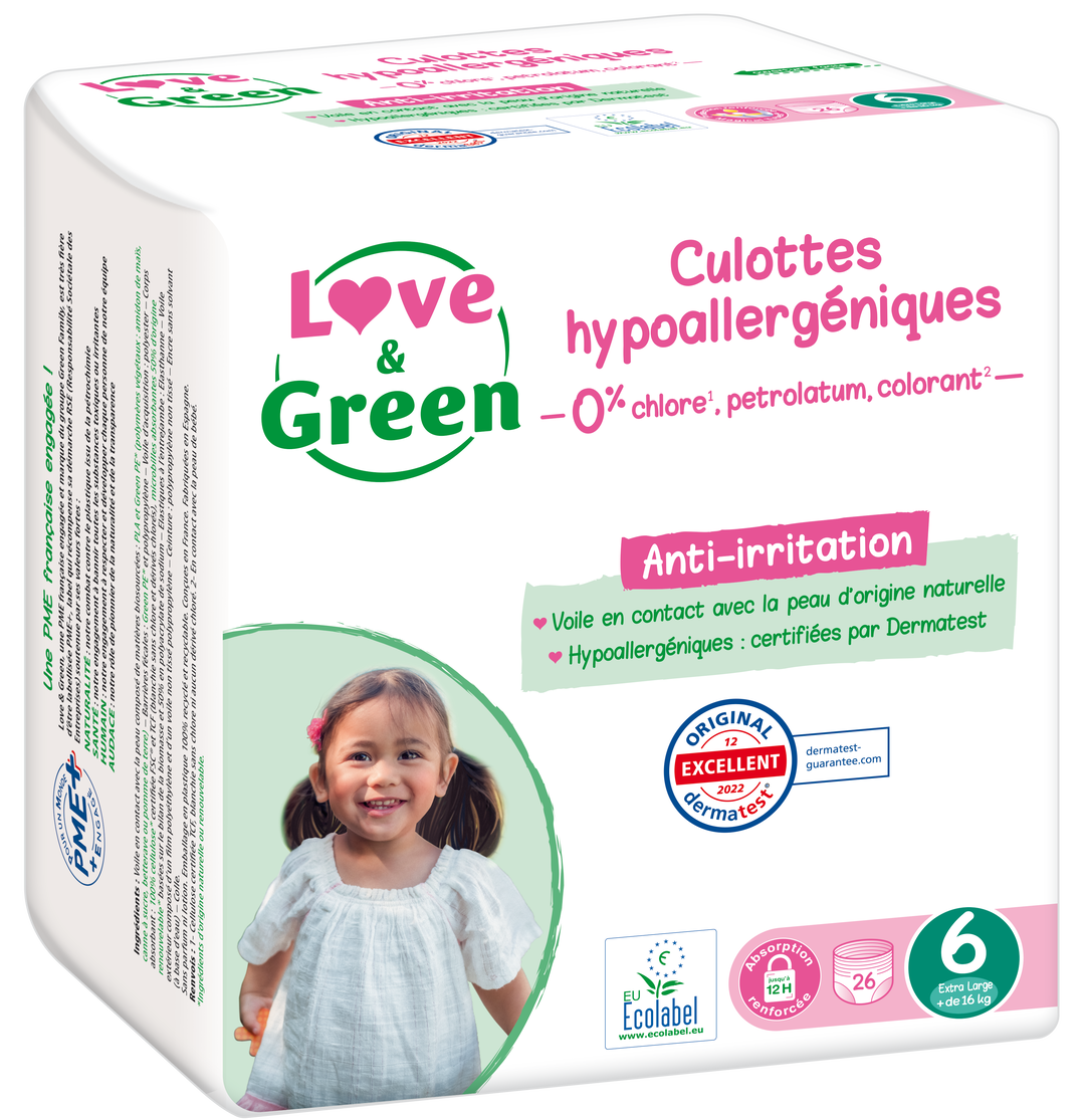 Culottes apprentissage T6 (16kg et +) hypoallergéniques x 26