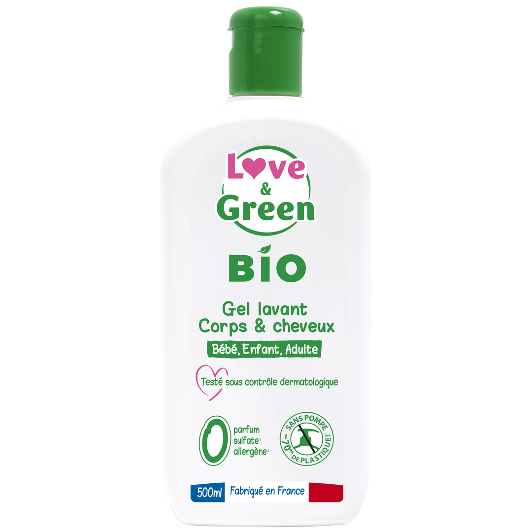 Gel Corps et Cheveux Sans Parfum Certifié Bio