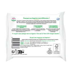 Lingettes Toilettes Fibres d’origine naturelle (cellulose et viscose) x 55