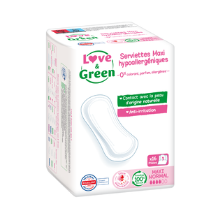 Serviettes maxi normal sans ailette x 16