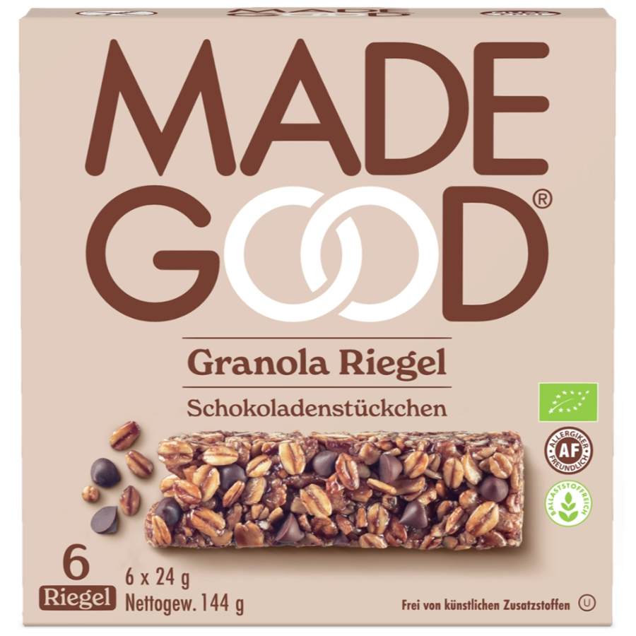 Bio Granolariegel Schokoladenstückchen, 6 Stk.