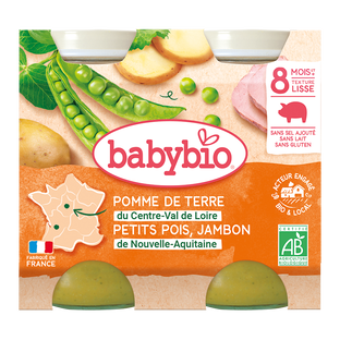 Menu Pommes de Terre Petits Pois et Jambon de Nouvelle Aquitaine Bio (dès 8 mois) - 2x200g