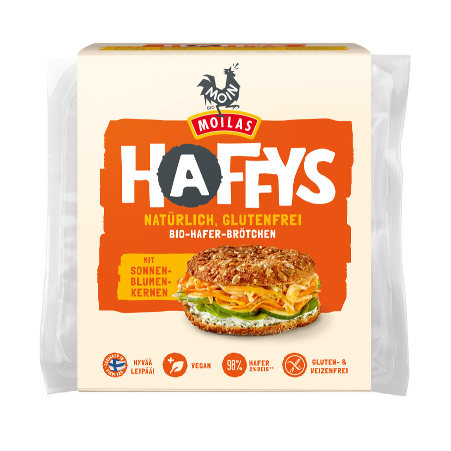 Bio Haffys Haferbrötchen mit Sonnenblumenkernen