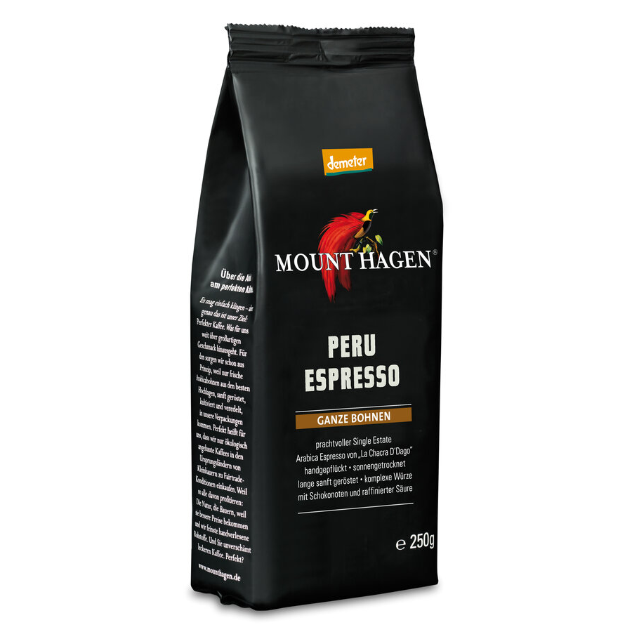 Bio Espresso Peru, ganze Bohne, demeter