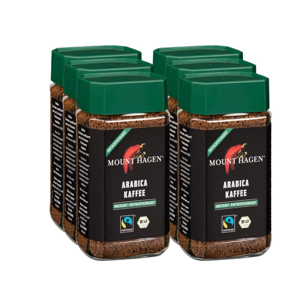 Bio Instantkaffee Arabica entkoffeiniert, Karton 6 Stk.