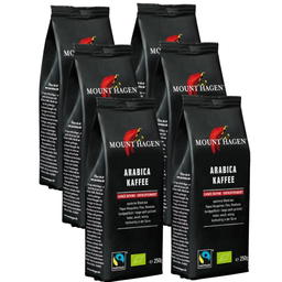 Bio Röstkaffee entkoffeiniert, ganze Bohne, Karton 6 Stk.