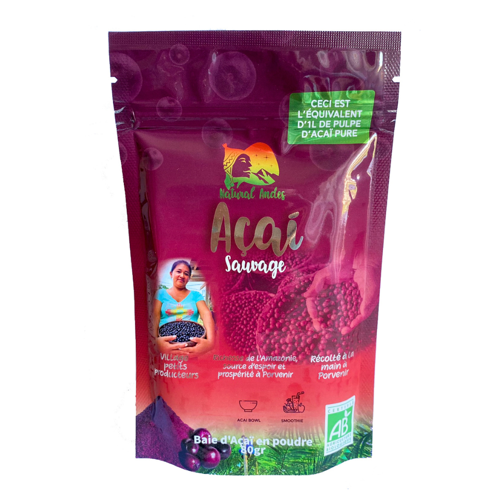 Poudre d'açaï sauvage bio