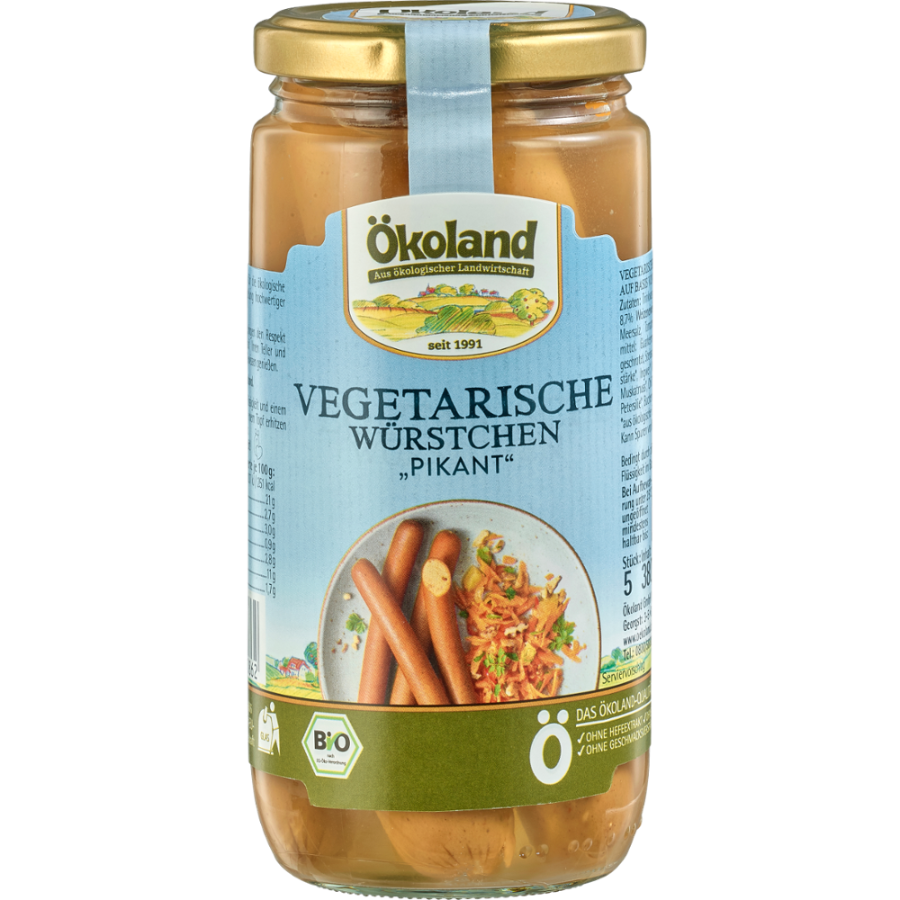 Bio vegetarische Würstchen pikant
