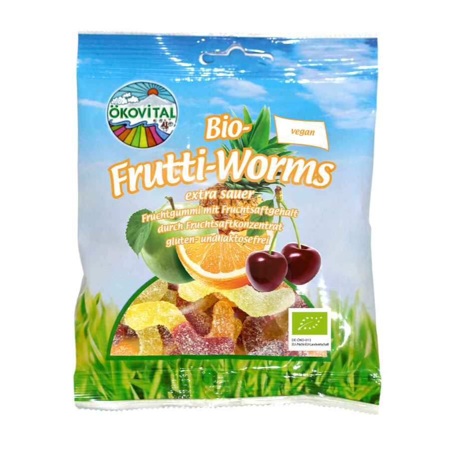 Bio Fruchtgummi Saure Würmer, vegan
