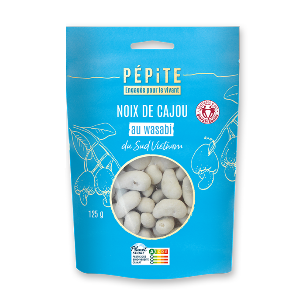 Noix de cajou du Vietnam au wasabi bio et équitables
