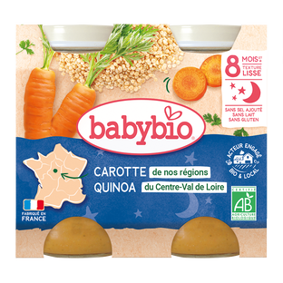 Petits pots soir mouliné de carotte et quinoa bio (dès 8mois) - 2x200g