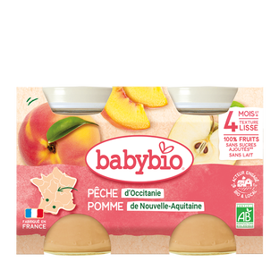 Petits Pots Pêche Pomme Bio (dès 4mois) - 2x130g