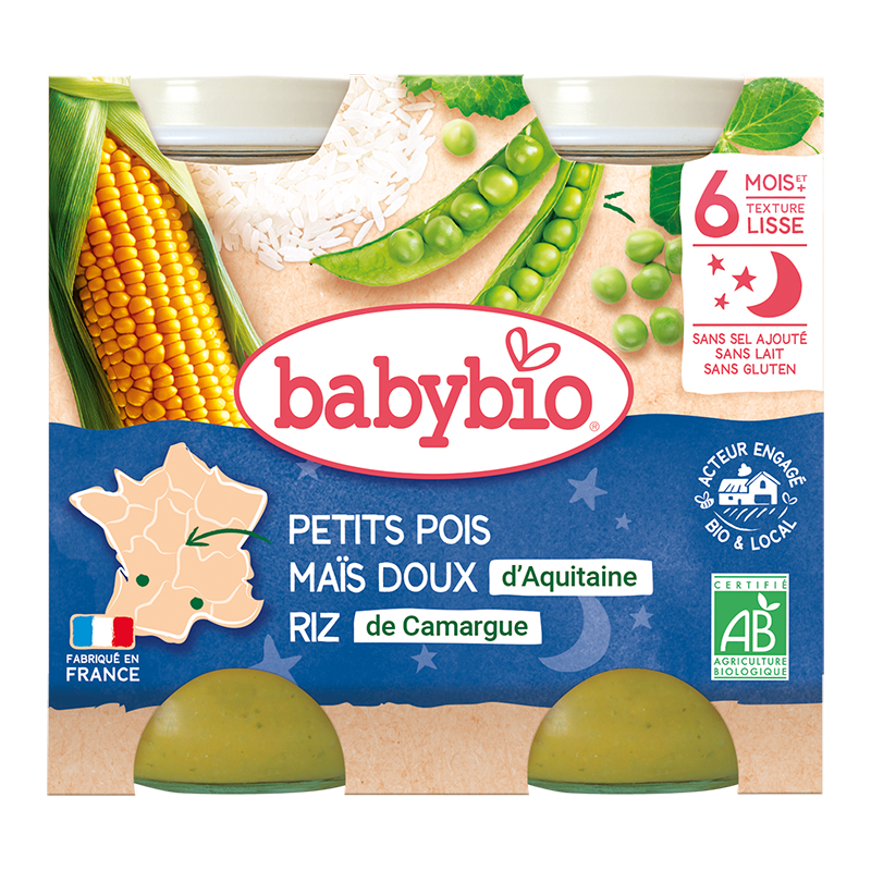 Petits Pots Petits Pois Maïs Riz Bio (dès 6 mois) - 2x200g
