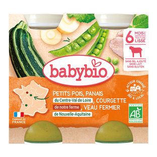 Petits Pots Petits pois Panais Courgette Veau Bio (dès 6 mois) - 2x200g