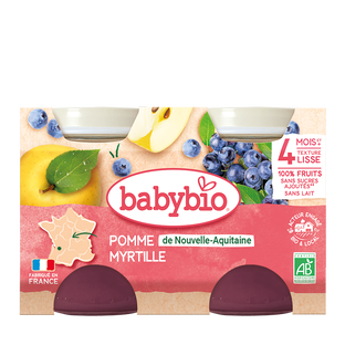 Petits pots pomme myrtille bio (dès 4 mois) - 2x130g