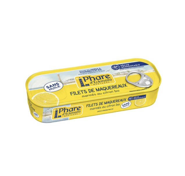 Filets de maquereaux pêche responsable marinés au citron bio (sans huile)